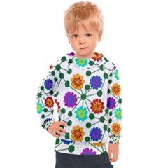 Bloom Plant Flowering Pattern Kids  Hooded Pullover