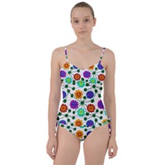 Bloom Plant Flowering Pattern Sweetheart Tankini Set