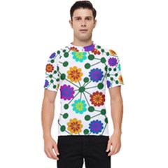 Bloom Plant Flowering Pattern Men s Short Sleeve Rash Guard by Maspions