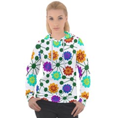 Bloom Plant Flowering Pattern Women s Overhead Hoodie