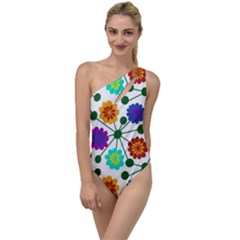 Bloom Plant Flowering Pattern To One Side Swimsuit