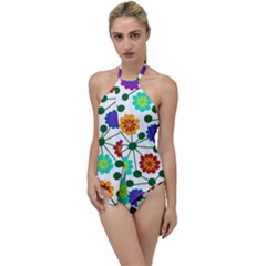 Bloom Plant Flowering Pattern Go With The Flow One Piece Swimsuit