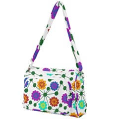 Bloom Plant Flowering Pattern Front Pocket Crossbody Bag