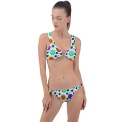 Bloom Plant Flowering Pattern Ring Detail Crop Bikini Set