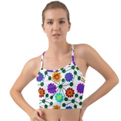 Bloom Plant Flowering Pattern Mini Tank Bikini Top by Maspions