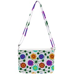 Bloom Plant Flowering Pattern Double Gusset Crossbody Bag