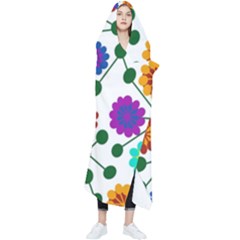 Bloom Plant Flowering Pattern Wearable Blanket by Maspions