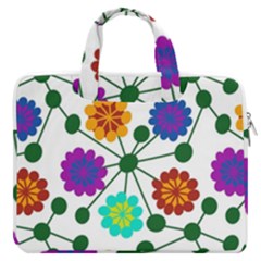 Bloom Plant Flowering Pattern Macbook Pro 13  Double Pocket Laptop Bag by Maspions