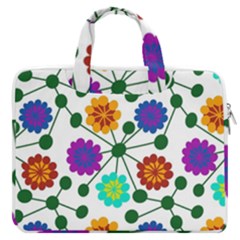 Bloom Plant Flowering Pattern Macbook Pro 15  Double Pocket Laptop Bag  by Maspions