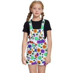 Bloom Plant Flowering Pattern Kids  Short Overalls