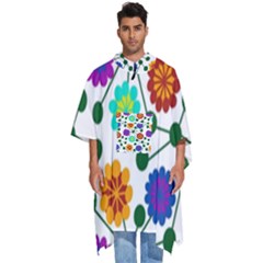 Bloom Plant Flowering Pattern Men s Hooded Rain Ponchos by Maspions