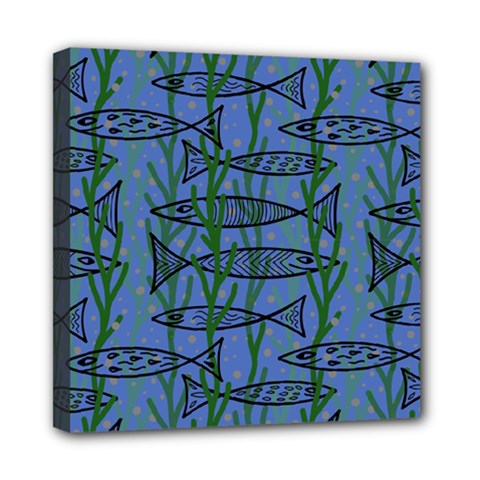 Fish Pike Pond Lake River Animal Mini Canvas 8  X 8  (stretched)