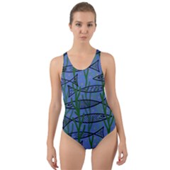 Fish Pike Pond Lake River Animal Cut-out Back One Piece Swimsuit