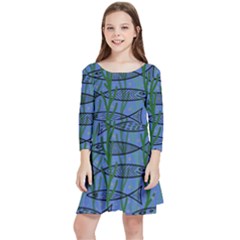 Fish Pike Pond Lake River Animal Kids  Quarter Sleeve Skater Dress