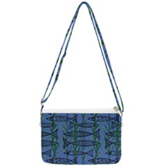 Fish Pike Pond Lake River Animal Double Gusset Crossbody Bag by Maspions