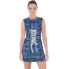 Fish Pike Pond Lake River Animal Lace Up Front Bodycon Dress