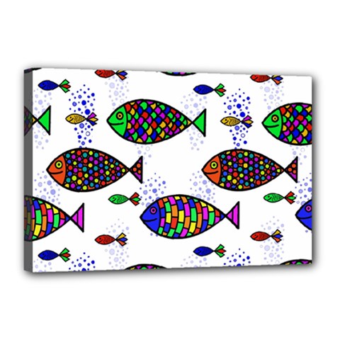 Fish Abstract Colorful Canvas 18  X 12  (stretched)