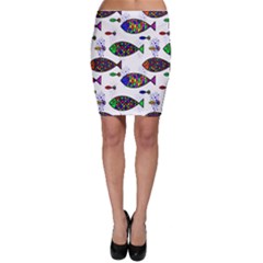 Fish Abstract Colorful Bodycon Skirt