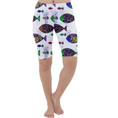 Fish Abstract Colorful Cropped Leggings 