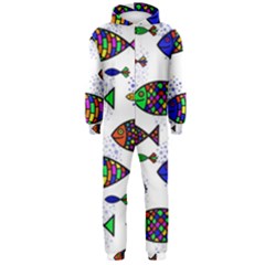 Fish Abstract Colorful Hooded Jumpsuit (men)