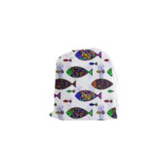 Fish Abstract Colorful Drawstring Pouch (xs)