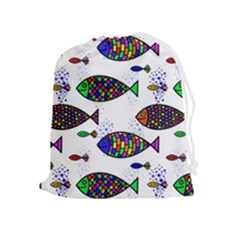 Fish Abstract Colorful Drawstring Pouch (xl)