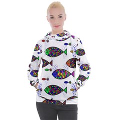 Fish Abstract Colorful Women s Hooded Pullover