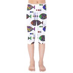 Fish Abstract Colorful Kids  Capri Leggings 