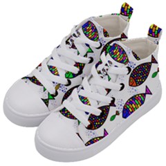 Fish Abstract Colorful Kids  Mid-top Canvas Sneakers