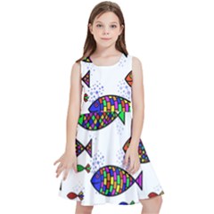 Fish Abstract Colorful Kids  Skater Dress