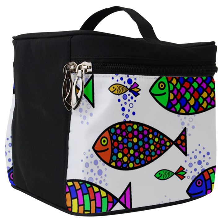 Fish Abstract Colorful Make Up Travel Bag (Big)