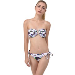 Fish Abstract Colorful Twist Bandeau Bikini Set