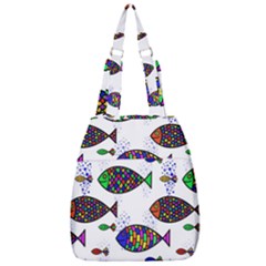 Fish Abstract Colorful Center Zip Backpack