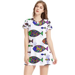 Fish Abstract Colorful Women s Sports Skirt