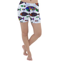 Fish Abstract Colorful Lightweight Velour Yoga Shorts