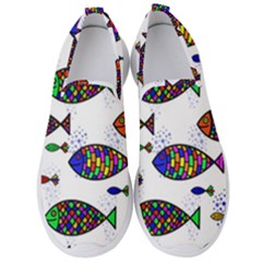 Fish Abstract Colorful Men s Slip On Sneakers