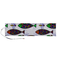 Fish Abstract Colorful Roll Up Canvas Pencil Holder (l)