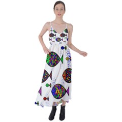 Fish Abstract Colorful Tie Back Maxi Dress by Maspions