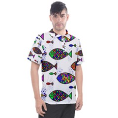 Fish Abstract Colorful Men s Polo T-shirt by Maspions