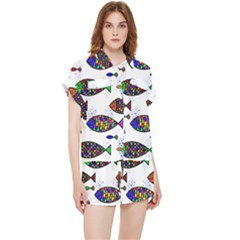 Fish Abstract Colorful Chiffon Lounge Set