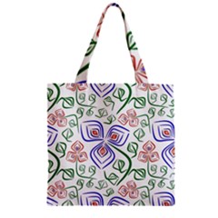 Bloom Nature Plant Pattern Zipper Grocery Tote Bag