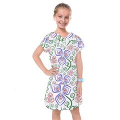 Bloom Nature Plant Pattern Kids  Drop Waist Dress