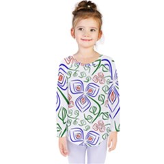 Bloom Nature Plant Pattern Kids  Long Sleeve T-shirt