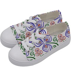 Bloom Nature Plant Pattern Kids  Low Top Canvas Sneakers