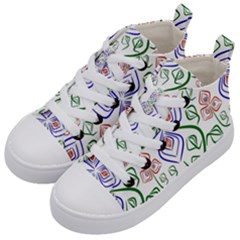 Bloom Nature Plant Pattern Kids  Mid-top Canvas Sneakers