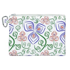 Bloom Nature Plant Pattern Canvas Cosmetic Bag (xl)