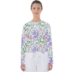 Bloom Nature Plant Pattern Women s Slouchy Sweat