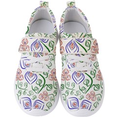 Bloom Nature Plant Pattern Men s Velcro Strap Shoes