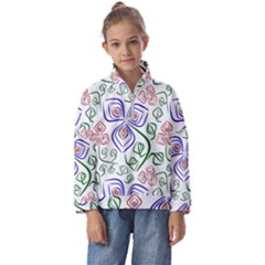 Bloom Nature Plant Pattern Kids  Half Zip Hoodie