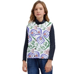 Bloom Nature Plant Pattern Kid s Button Up Puffer Vest	 by Maspions